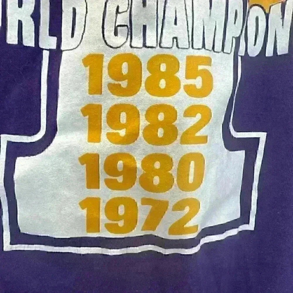 Vintage 1988 Los Angeles Lakers Championship T-Shirt Size Large Single Stitch - Picture 7 of 12